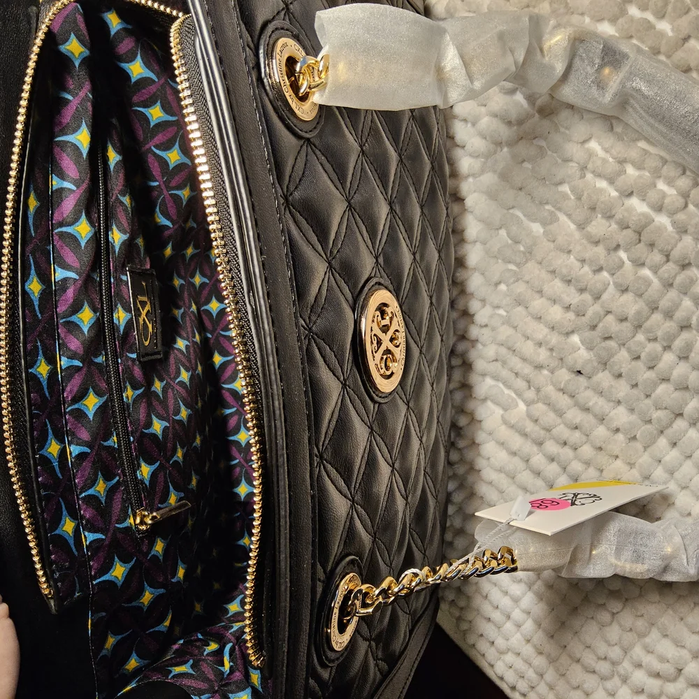 New Christian Lacroix Luxe Cream Quilted Satchel